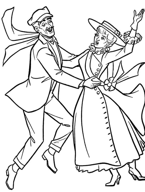 Plansa de colorat cu Mary Poppins 14 6